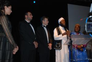 Imam Muhammad Ashafa addresses guests at the gala dinner in Geneva. From left to right: Mistress of Ceremonies Gabriella Wright, Imad Karam, Alan Channer, Imam Muhammad Ashafa and Pastor James Wuye Imam Muhammad Ashafa addresses guests at the gala dinner in Geneva. From left to right: Mistress of Ceremonies Gabriella Wright, Imad Karam, Alan Channer, Imam Muhammad Ashafa and Pastor James Wuye